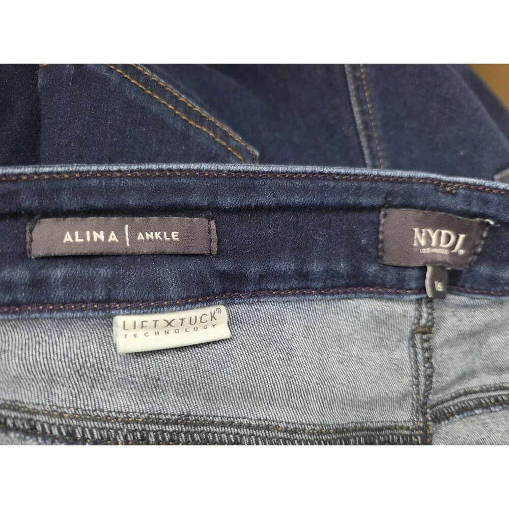 NYDJ Not Your Daughters Jeans Women's Size 16 Blue Alina Ankle Denim Jean Pants